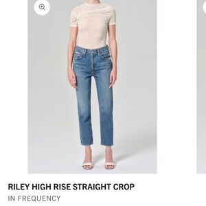 Agolde High Rise Straight Crop Jeans - Blue